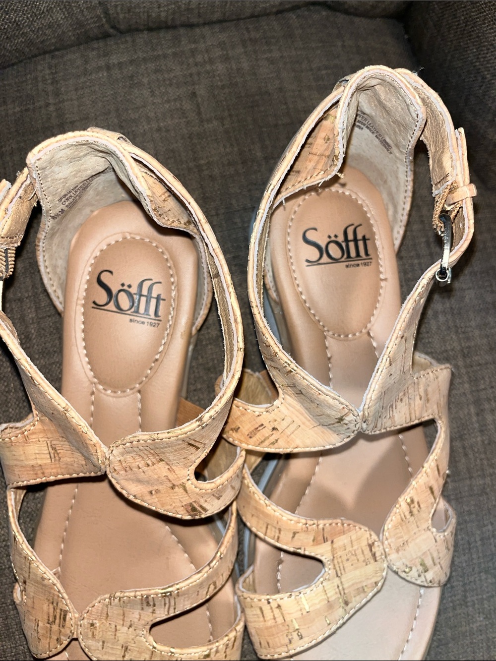 Sofft Marabelle cork leather strap sandals women's size 8.5 - Picture 8 of 9